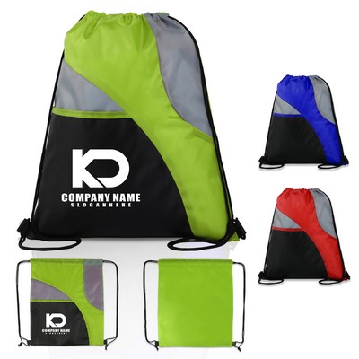 Tri-Color Drawstring Backpack