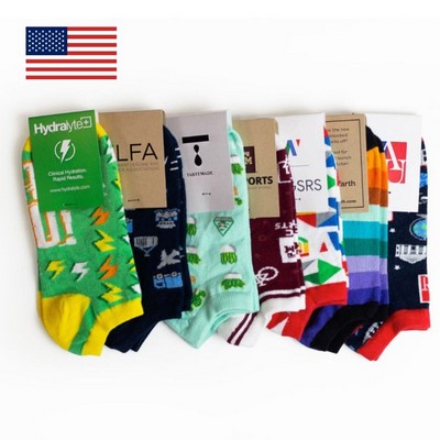 Custom Knit Cotton Ankle/No-Show Socks - American Made