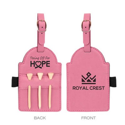 Pink Golf Bag Tag with Tees