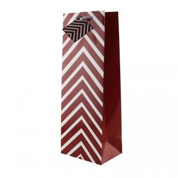 The Everyday Wine Bottle Gift Bag (Burgundy Red Chevron)