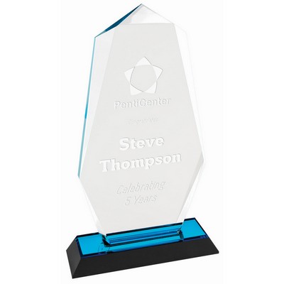 9" Blue Octagon Point Impress Acrylic Award