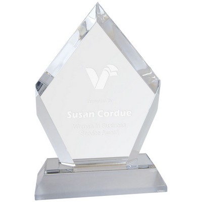 6" Silver Frosted Base Diamond Impress Acrylic Award