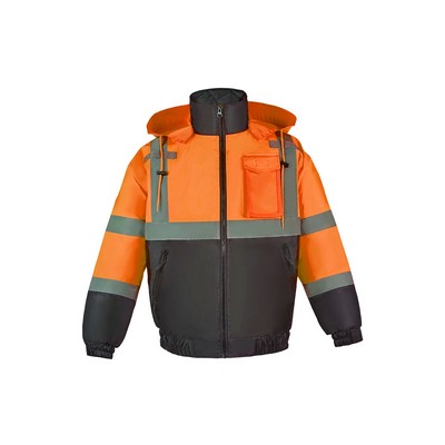 High Visibility Light Weight Bomber Jacket, Class 3, Orange, 300 Denier