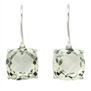 Jilco Inc. Cushion Cut Green Amethyst French Wire Earrings
