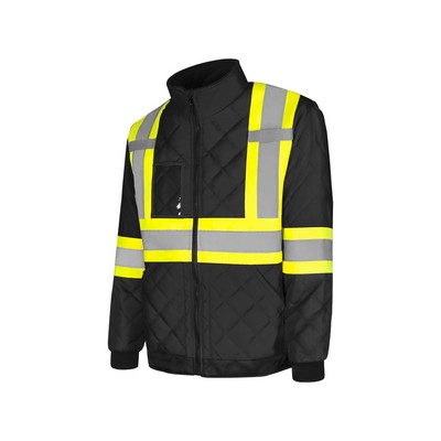 Black Quilted Freezer Jacket w/4" Tape