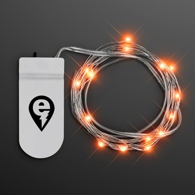 Orange Fairy String Lights for Crafting, 20 LEDs, 80" - PRINTED