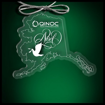 Alaska Budget Ornament in Clear Acrylic