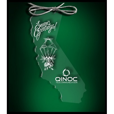 California Budget Ornament in Clear Acrylic
