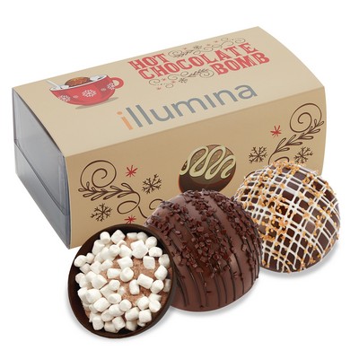 Mega Hot Chocolate Bomb Gift Box - 2 Pack - Milk & Dark Delight, Dark Chocolate Crystal