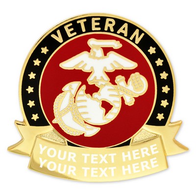 Officially Licensed Engravable U.S.M.C. Veteran Pin