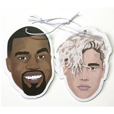 3.25" Die Cut Shape Custom Full Color Printed Air Freshener w/Summer Flax Scent