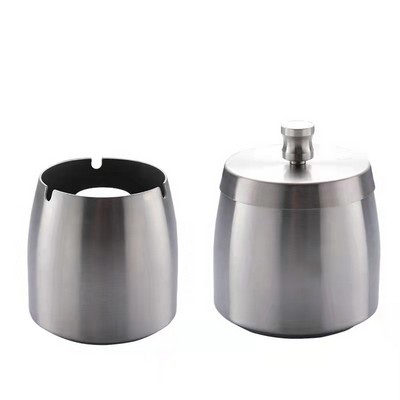 Stainless Steel Windproof Ashtray with Lid