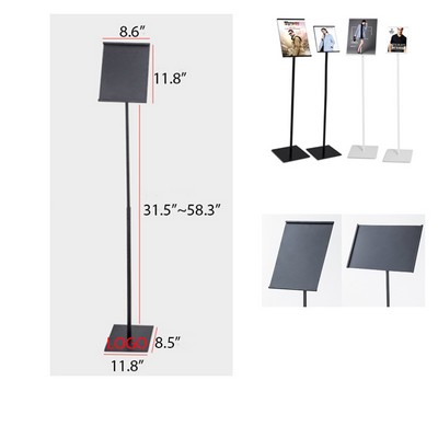 Heavy-Duty Iron Pedestal Sign Holder - Adjustable Floor Stand
