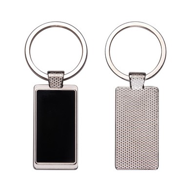Reflective Rectangle Metal Keychain
