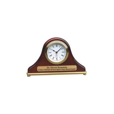 Rosewood Piano Finish Mantel Desk Clock