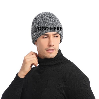 Heather Knit Cuffed Rib Beanie