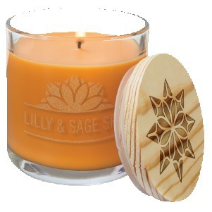 14 Oz. Bright Citrus Candle in Glass Holder w/Wood Lid
