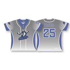 Two Button Up Dual Toned Baseball Jersey w/Single Trimstripe