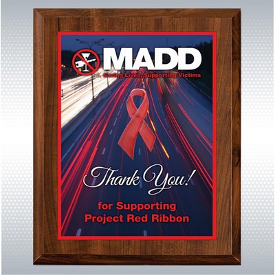 Cherry Finish Wood Plaque w/Full Color Sublimated Plate (7" x 9")