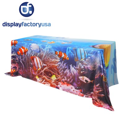 Advertising custom printed logo 6ft table throw for trade show and event
