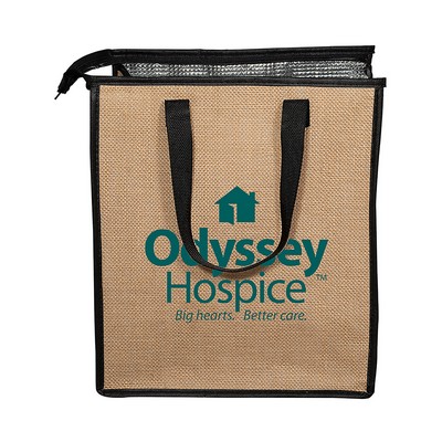 Jute Lunch Cooler Tote Bag