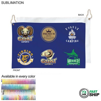 72 Hr Fast Ship - Colored Velour Terry Cotton Blend Golf Towel, Finished size 12x18 72 Hr Fast Ship