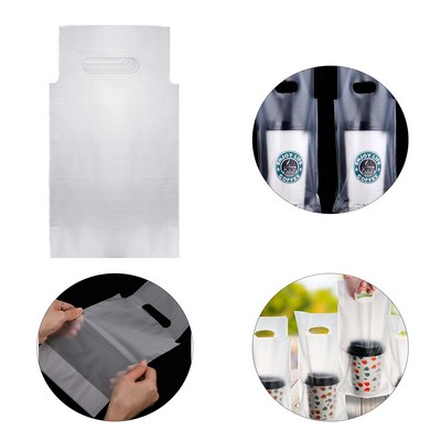 6 x 11" Single Cup Plastic Bag With Handle
