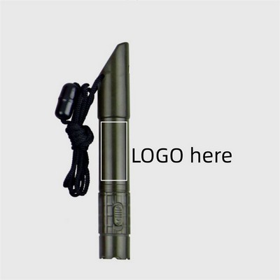 Plastic LED Flashlight Multi-Function Whistle Ballpoint Pen