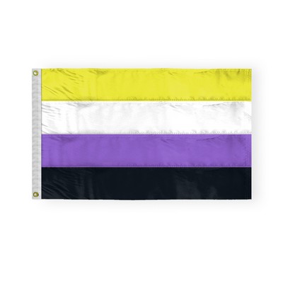 3 ' x 5 ' 1ply Nylon Non-Binary Pride Deluxe Flag
