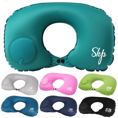 U-Shaped Portable Inflatable Travel Neck Pillow