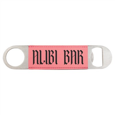 1 1/2" x 7" Pink Leatherette Bottle Opener