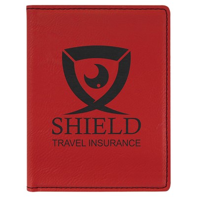 4 1/4" x 5 1/2" Red Leatherette Passport Holder
