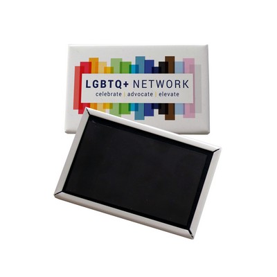 USA Made Rectangle Celluloid Magnetic Full Color Button Magnet (2x3")