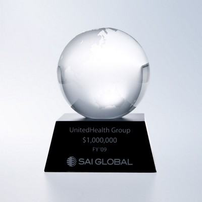 Clear Ocean Globe Award w/Black Aluminum Base