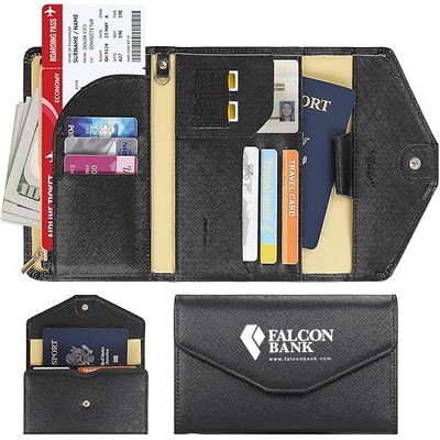 Mulit-purpose Rfid Blocking Passport Holder Travel Wallet Passport and Vaccine Card Holder