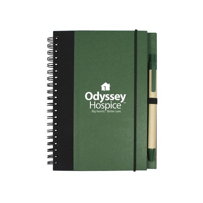 Contrast Paperboard Spiral Notebook & Pen 5.5" x 7.125"