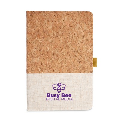 Cork And Heathered Fabric Hardcover Journal 5.5" X 8.25"