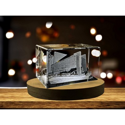 São Paulo Museum of Art 3D Engraved Crystal Award Trophy - Exquisite Brazilian Design
