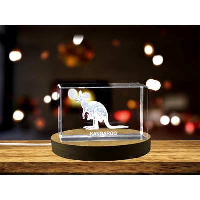 Graceful Kangaroo Trophy Award - Exquisite Crystal Carvings of Iconic Aussie Marsupials