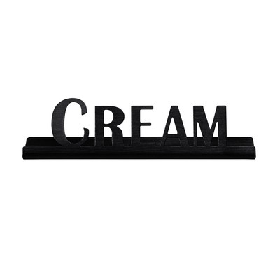 Laser Cut Black Onyx Table Sign (Cream)