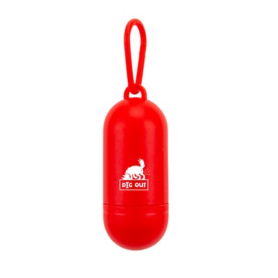 Bandoggies® Pill Shaped Poop Bag Holder with Starter Bags w/ 1-color Print