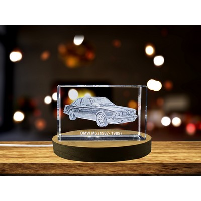 BMW M6 (1987-1989) 3D Engraved Crystal Trophy Award - Iconic Automotive Excellence