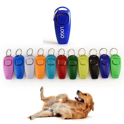 2" 1 Dog Training Clicker Whistle Key Ring