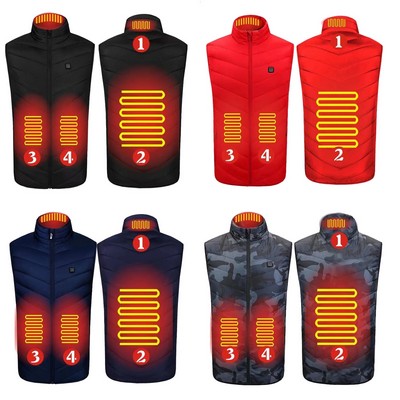 4 Heating Areas Warming Heated Unisex Vest