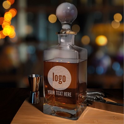 Engraved Corporate Gold Rim Decanter
