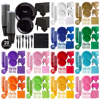 Dinnerware Party Supplies Set for 20 Guests