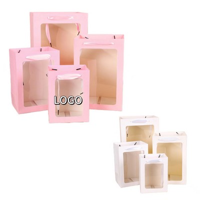 Transparent Window Gift Bags with Handles