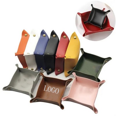 PU Valet Trays Portable Organizer Dish Storage Basket