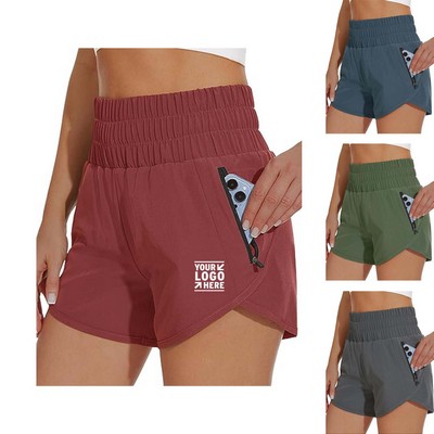 4" High Waisted Quick Dry Athletic Running Shorts for Women