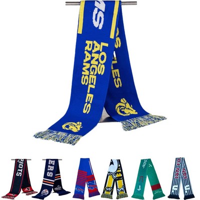 Colorful Knit Scarf With Fringe